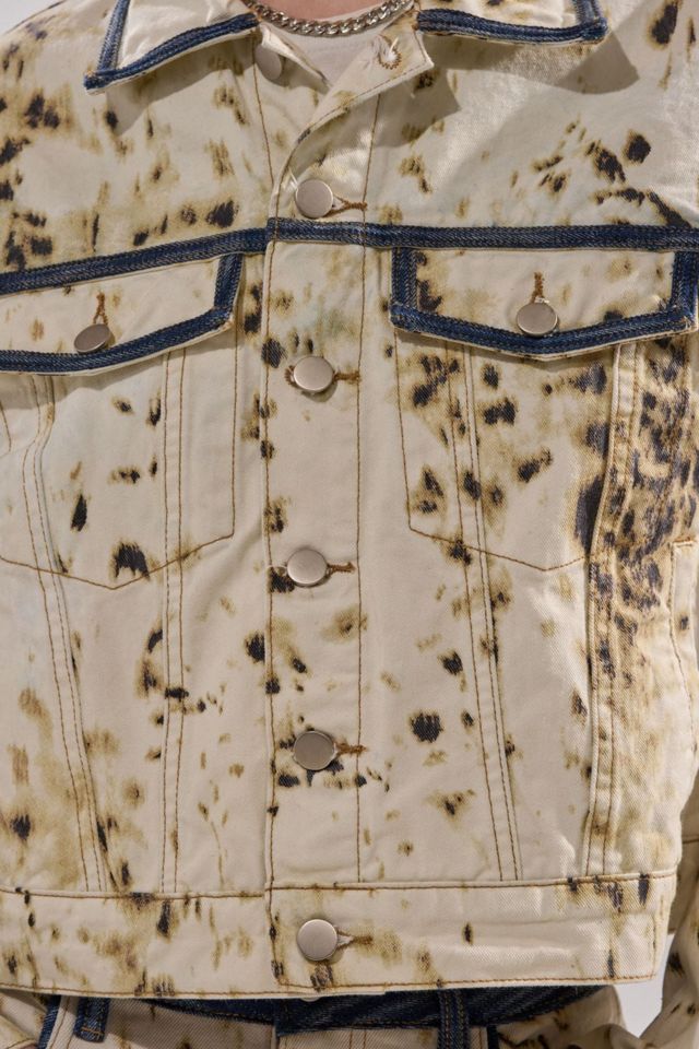 Azalea Wang Santana Cow Print Denim Jacket #4