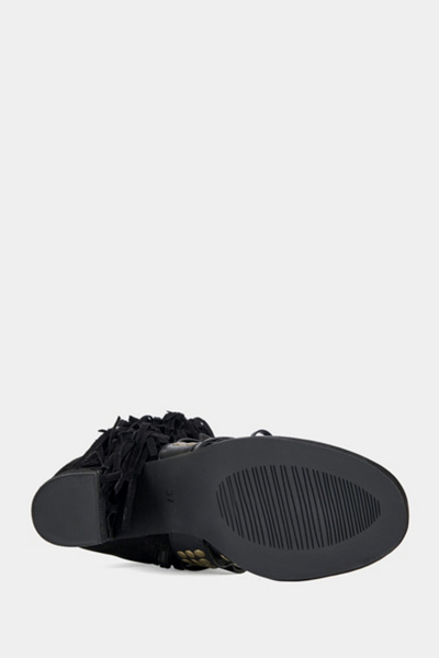 Azalea Wang Wilano Fringe Sandal Bootie