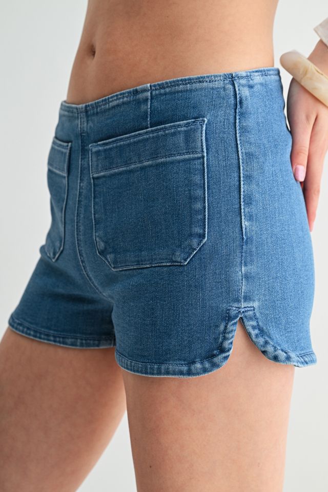 Jemina Denim Mid-Rise Patch Pocket Denim Short #3
