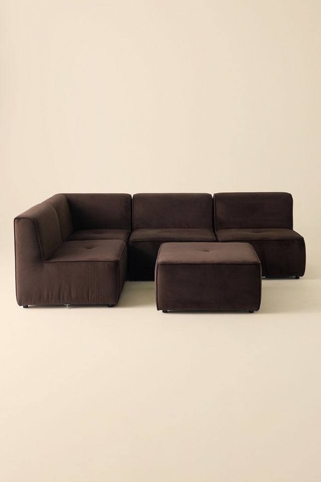 Axel Velvet Upholstered Modular Sofa #1