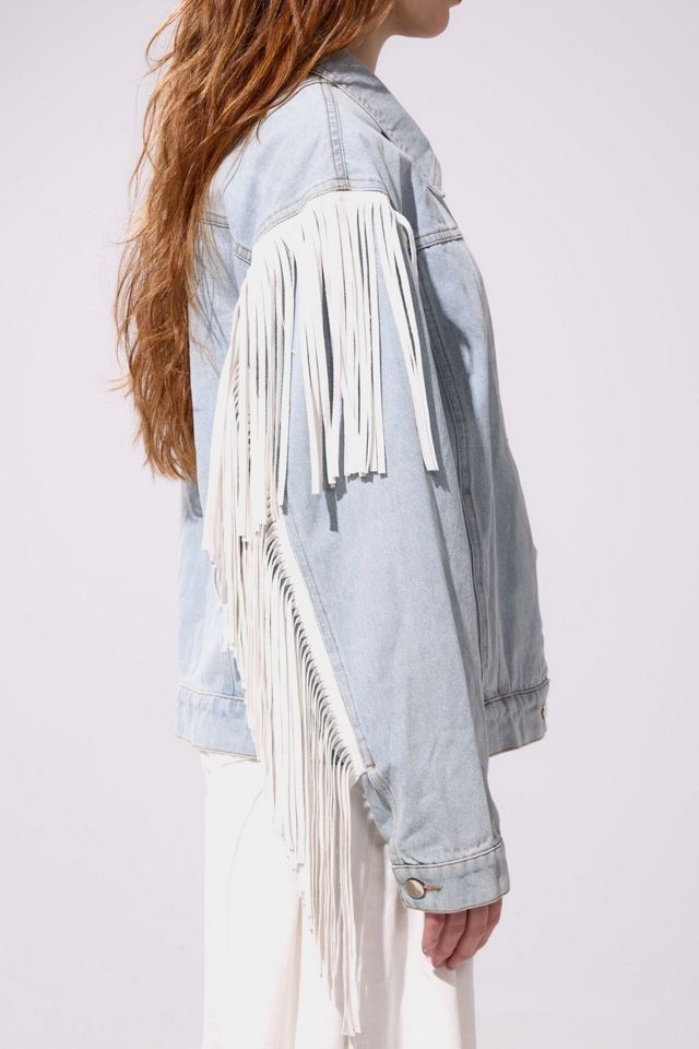 Azalea Wang Arla Fringe Denim Jacket #3