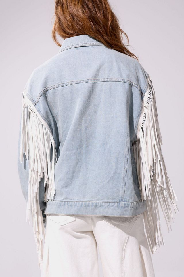 Azalea Wang Arla Fringe Denim Jacket | Urban Outfitters