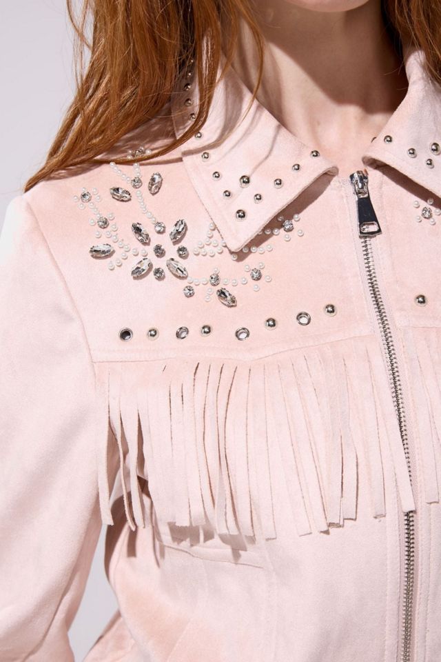 Azalea Wang Finlee Fringe Suede Jacket #1