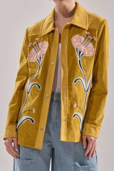 Azalea Wang Geraldine Floral Corduroy Jacket
