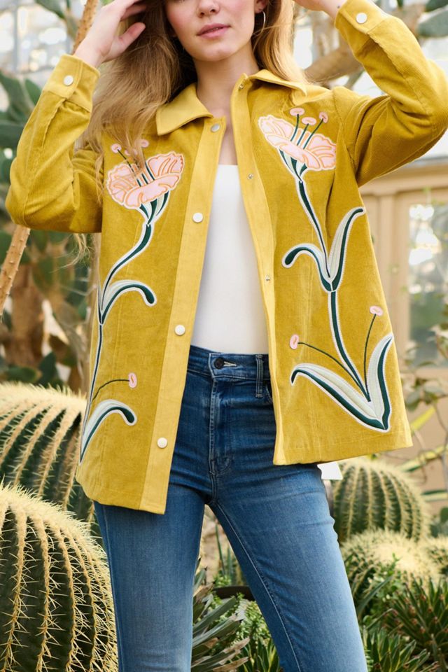 Azalea Wang Geraldine Floral Corduroy Jacket | Urban Outfitters