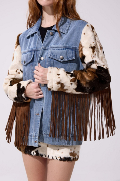 Azalea Wang Lila Western Fringe Jacket | Urban Outfitters