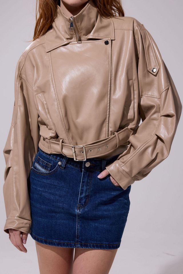 Azalea Wang Papoose Butter Leather Moto Jacket #1