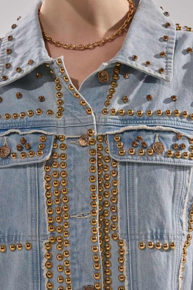 Azalea Wang Sable Studded Denim Jacket #4