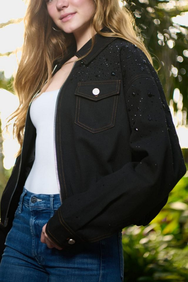 Azalea Wang Safina Embellished Denim Jacket #1
