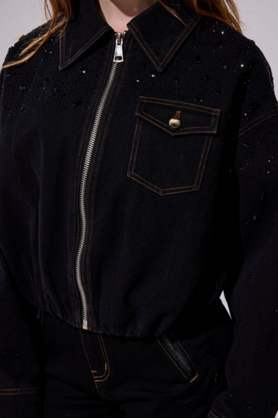 Azalea Wang Safina Embellished Denim Jacket
