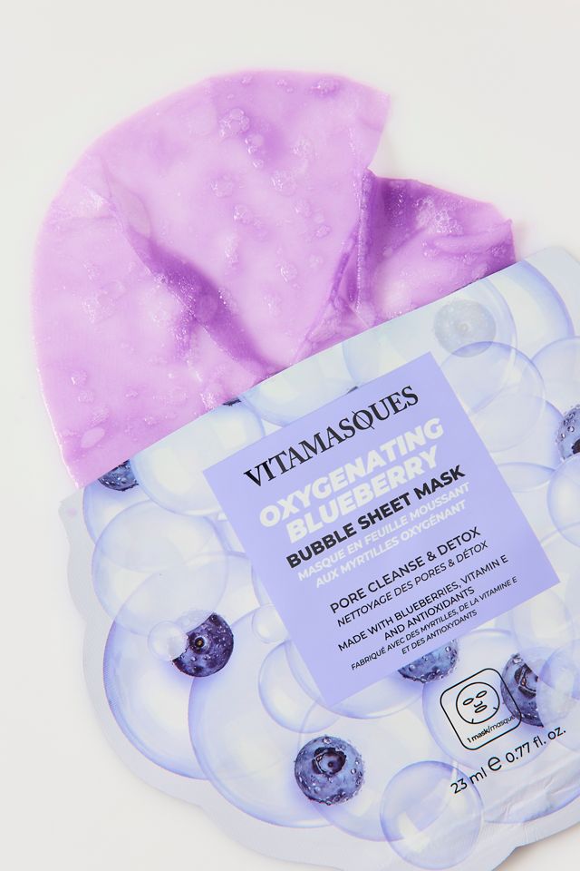 Masque en feuille à bulles oxygénant aux bleuets Vitamasques #1