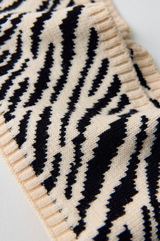 Zebra Intarsia Knit Headwrap Headband #2