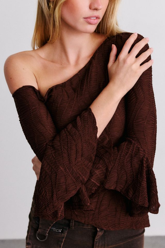 UO Bianca Asymmetric One-Shoulder 3/4 Sleeve Top #1
