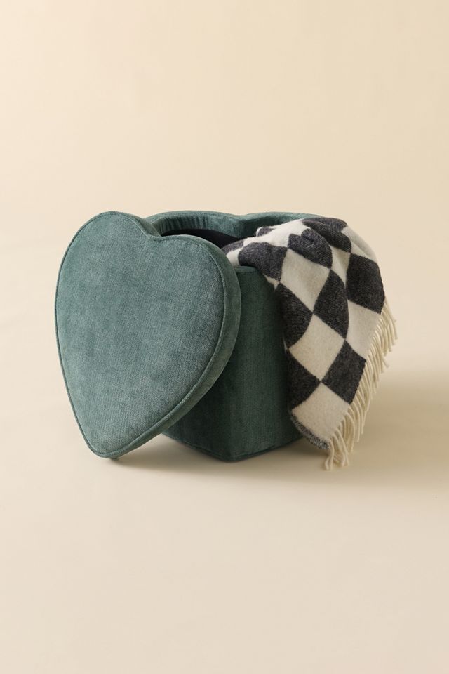 Hadley Heart Shaped Velvet Upholstered Storage Ottoman #1