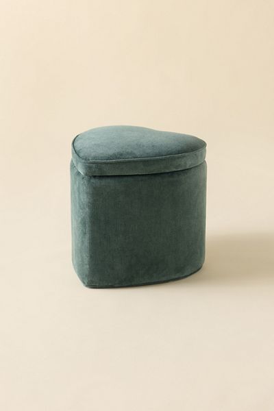 Hadley Heart Shaped Velvet Upholstered Storage Ottoman
