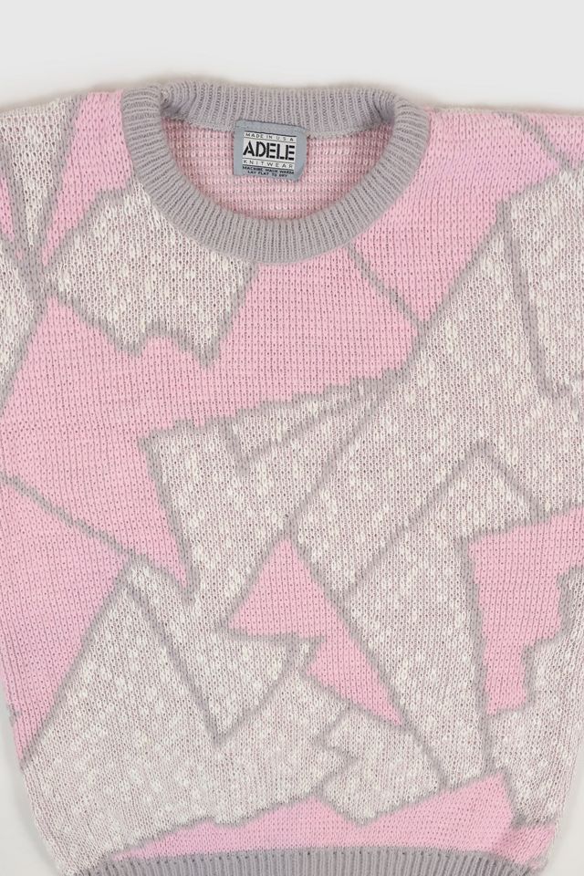 Vintage Pink Geometric Pattern Sweater #2