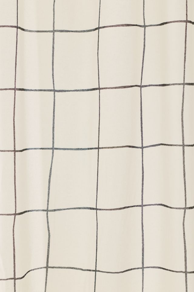 Wonky Grid Patterned Shower Curtain #1