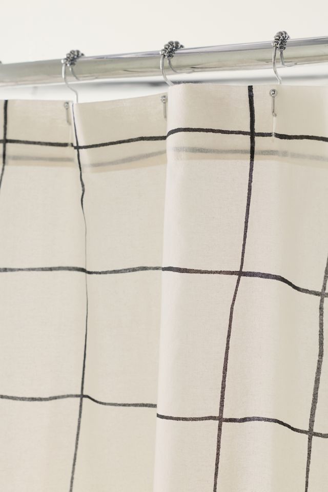 Wonky Grid Patterned Shower Curtain #2