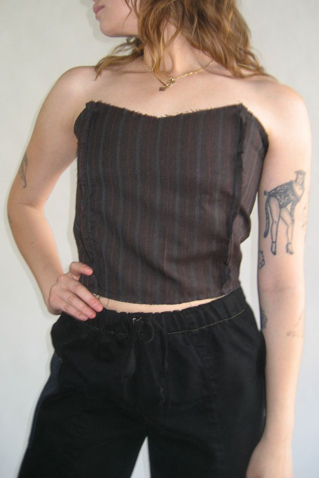 Vintage Reworked Pinstripe Bustier #1