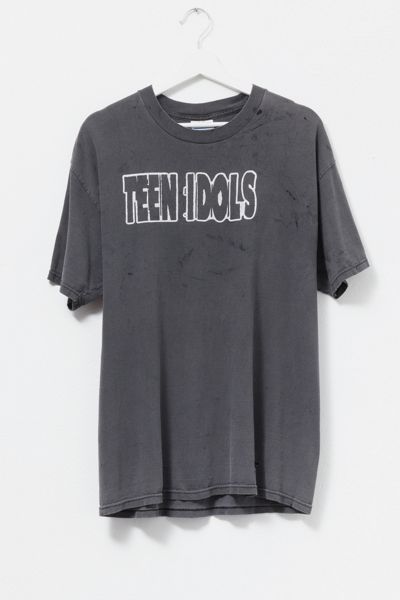 Vintage Y2K Distressed Teen Idols Black Graphic Band T-Shirt