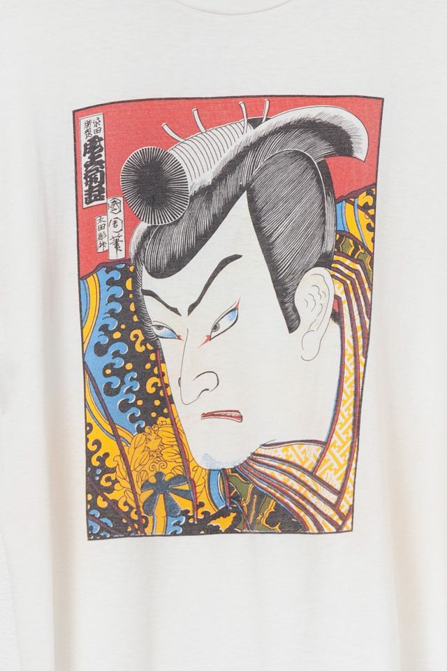 ホリステマンフェスト アートプリント Vintage 1970s Distressed Japanese Illustration Graphic T-Shirt