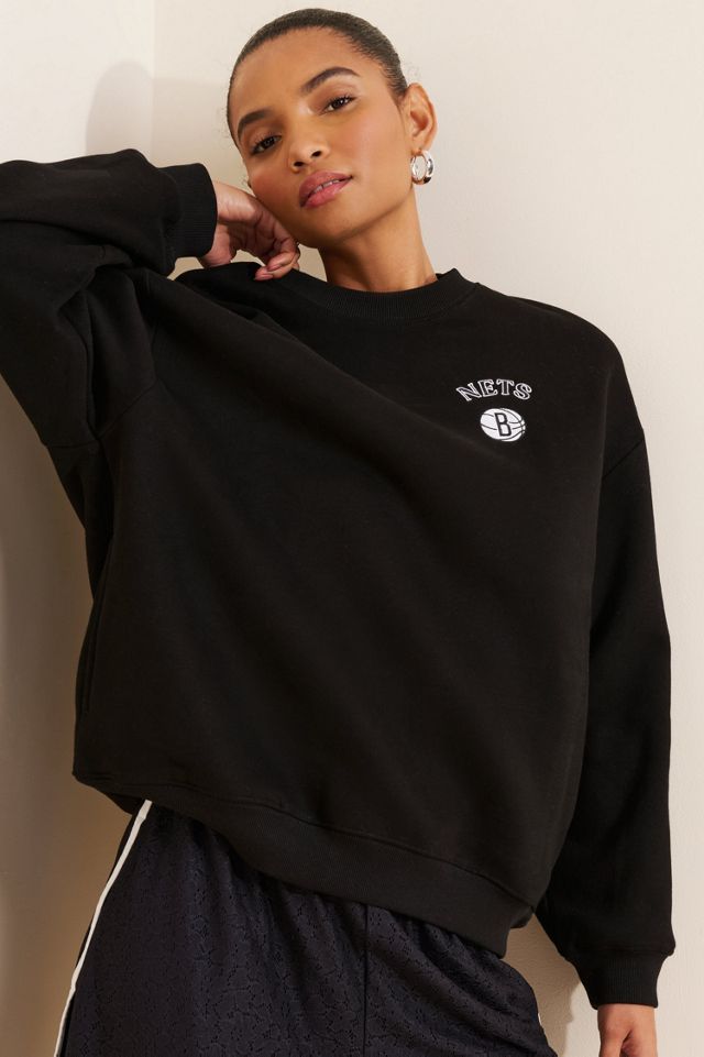 Hype and Vice Brooklyn Nets Oversized Crewneck Sweatshirt #1