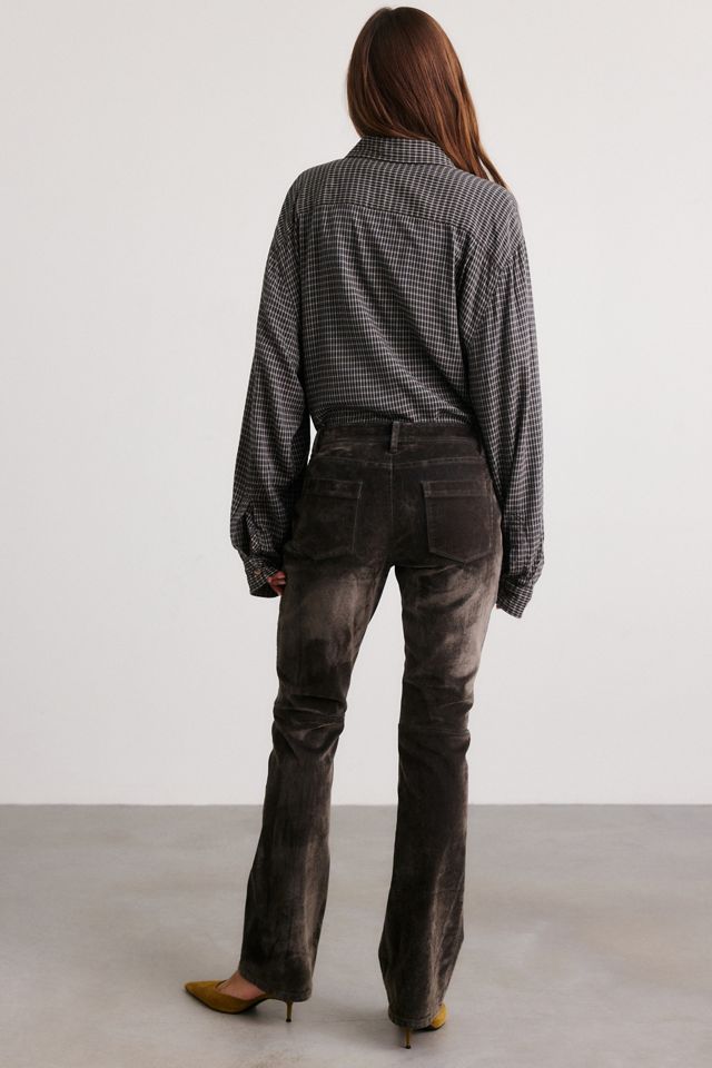 BDG Kimmy Velvet Flocked Denim Ultra Low-Rise Bootcut Pants #3