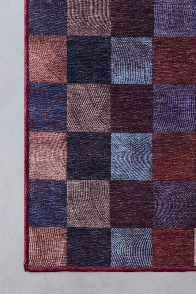 Blaise Checkered Washable Rug #3