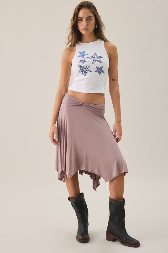 Star Patchwork Graphic Cropped Tank Top #3