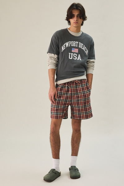 Standard Cloth Plaid Flannel Lounge Shorts