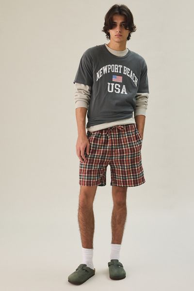 Standard Cloth Plaid Flannel Lounge Shorts