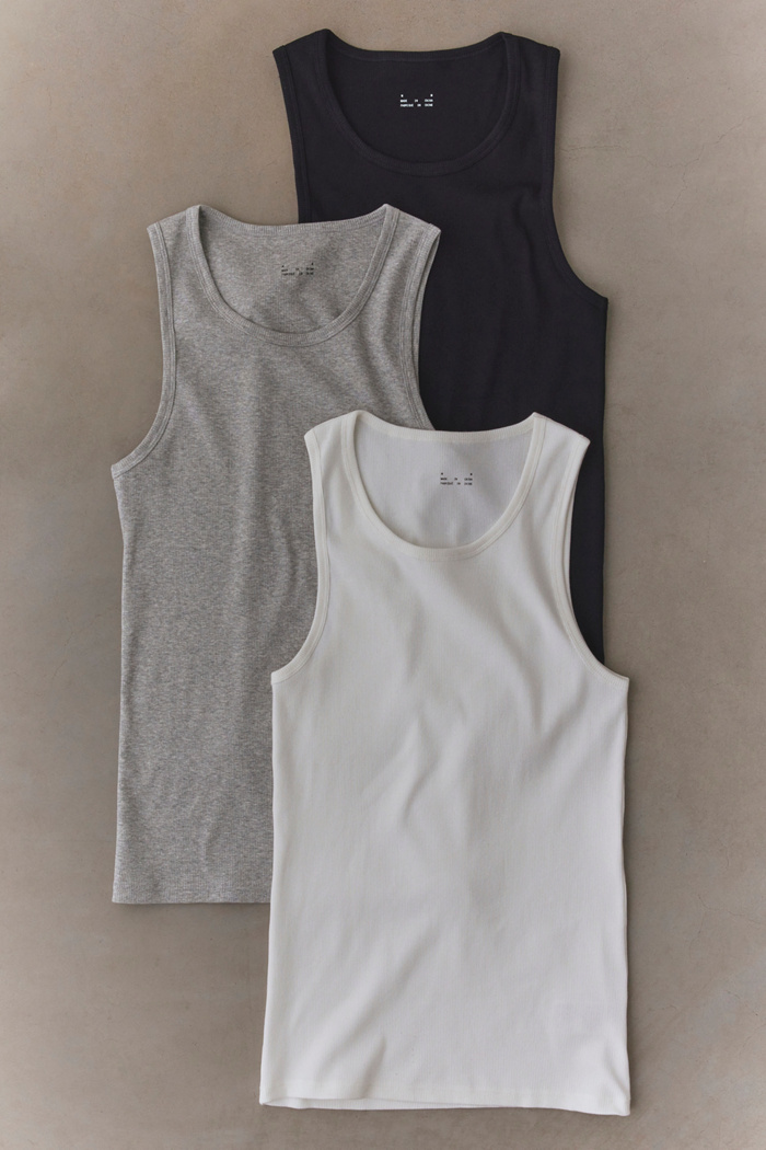 Standard Cloth Ribbed Tank Top 3-Pack
