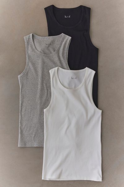 Standard Cloth Ribbed Tank Top 3-Pack