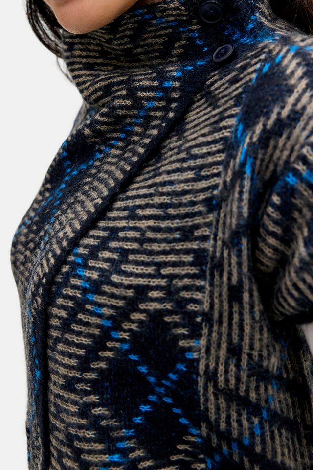 BDG Checked Out Asymmetric Wrap Funnel Neck Vest #2