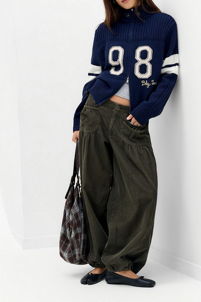 BDG Varsity Graphic Oversized Full-Zip Sweater #1