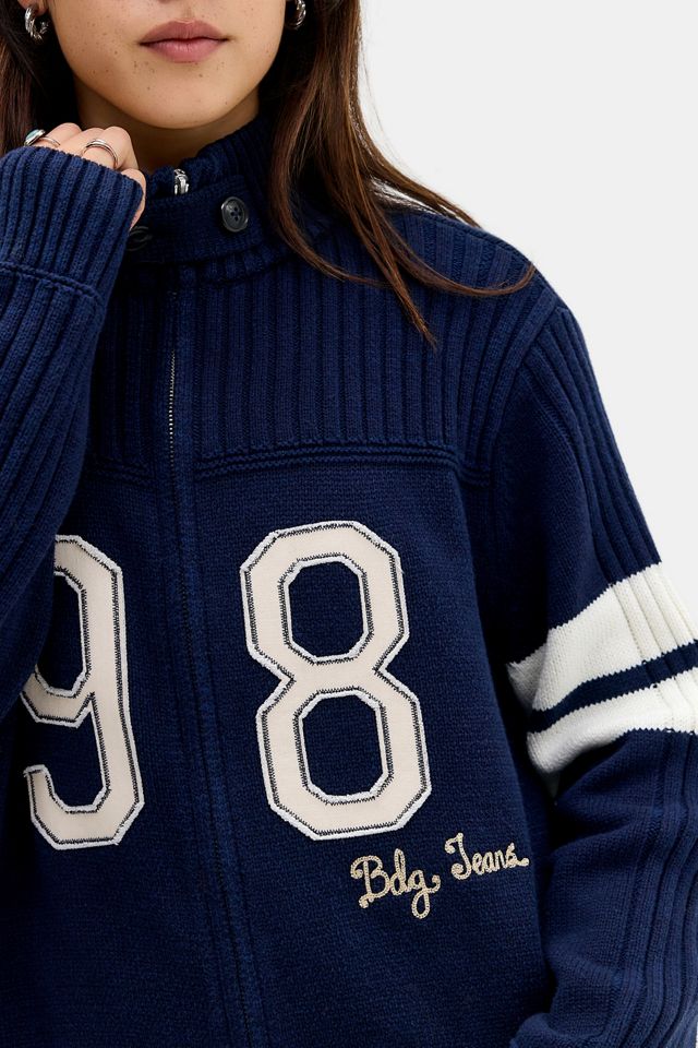 BDG Varsity Graphic Oversized Full-Zip Sweater #2