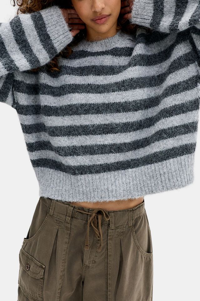 UO Oslo Striped Brushed Knit Crew Neck Sweater #2
