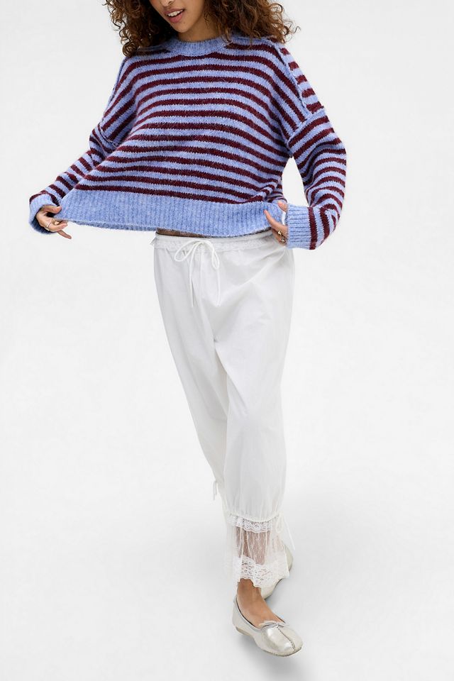 UO Oslo Striped Brushed Knit Crew Neck Sweater #1