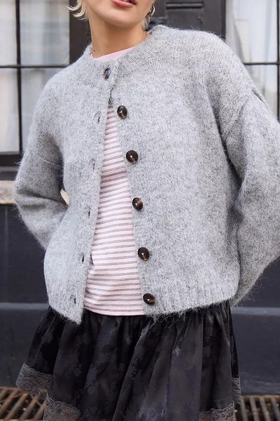 UO Hudson Fuzzy Cardigan