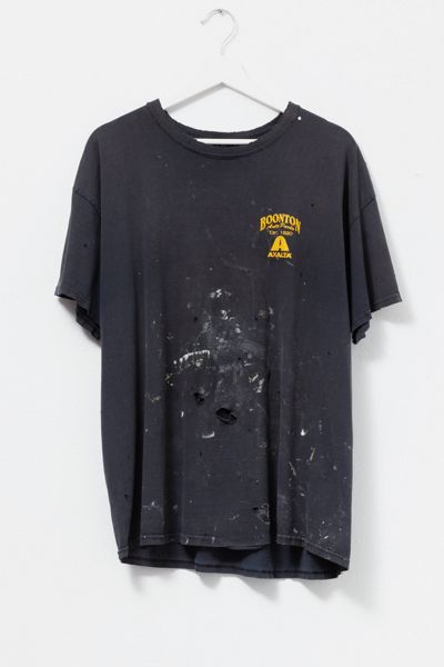 Vintage Y2K Distressed Auto Paint Shop Black Graphic T-Shirt