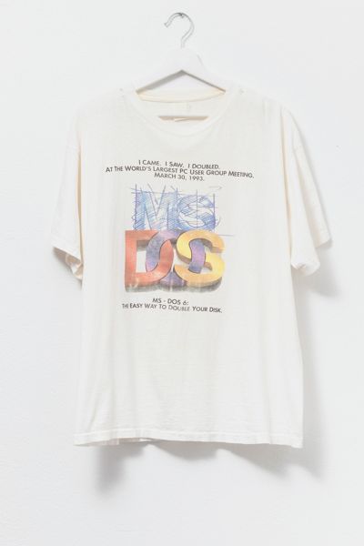Vintage 1990s Distressed Microsoft DOS 6 Graphic T-Shirt