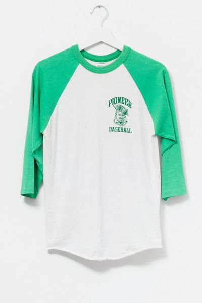 Vintage 1990s Distressed Pioneer Baseball Graphic Raglan T-Shirt