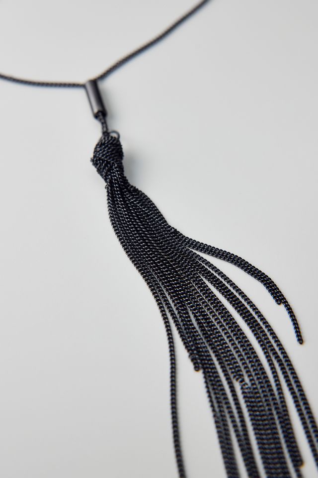 AllSaints Noir Knotted Chain Necklace #1