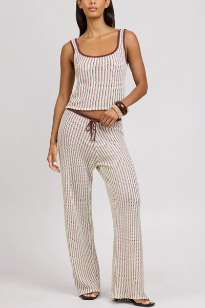 Onia Crochet Knit Square Neck Tank