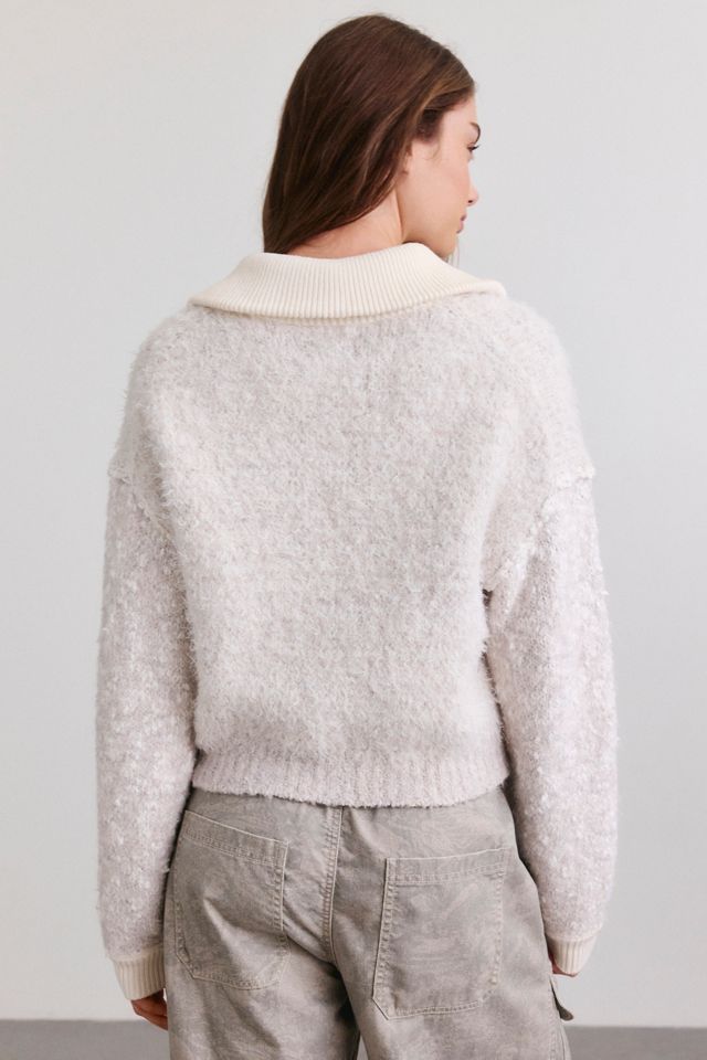 BDG Buffy Fuzzy Knit Quarter Zip Funnel Neck Sweater #3