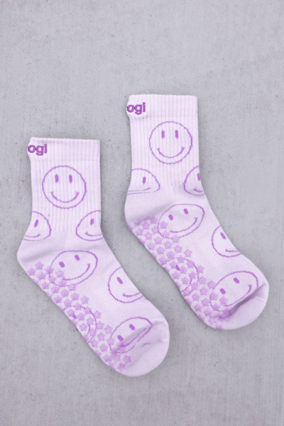 Brogi Yoga Smiley Grip Pilates Socks in Lavender, Women's at Urban Outfitters