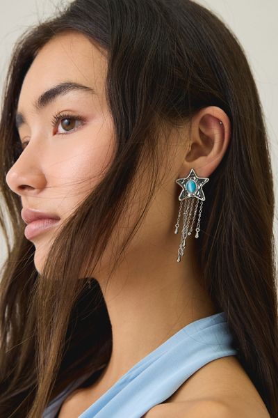 Boucles d'oreilles étoile filante en œil de tigre