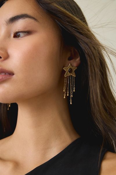 Tiger's Eye Shooting Star Earrings