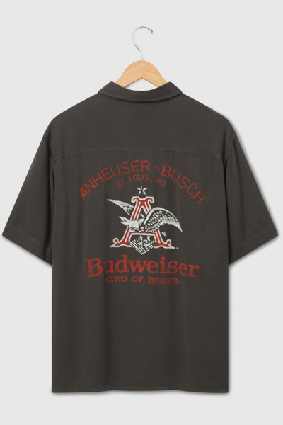Junk Food Budweiser King of Beers Camp Shirt