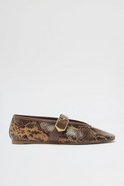 Schutz Vick Animal Print  Buckle Ballet Flats